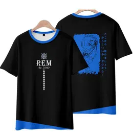 Japonya anime re sıfır 3d t gömlek kadın erkekler kara hajimeru isekai seikatsu ram rem emilia kısa kollu komik tshirt cosplay costume307v