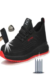 Рабочая обувь Manlegu Air Mesh со стальным носком, дышащая рабочая обувь, мужские безопасные легкие, непрокалываемые защитные ботинки Drop4710026