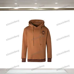 xinxinbuy erkekler tasarımcı kapüşonlu sweatshirt 23SS New York Milan Çift Mektuplu Nakış 1921 Uzun Kollu Kadın Siyah Yeşil Gri XS-XS