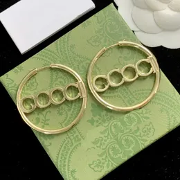 Modebrev Hoop Huggie Gold Luxury Designer Large Circle Earrings Women's Wedding Party Gift Jewelry
