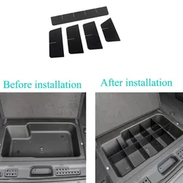 Auto Partition ABS Schwarz Stamm Lagerung Slot Partition Dekoration Abdeckung Für Jeep Wrangler JL Innen Accessories299a