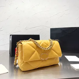 Bolso de diseñador de moda Bolso bandolera de mano Diseño de cadena de cuero metálico 25 con caja de regalo plegable