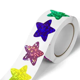 500st Roll 1Inch Star Paper Adhesive Stickers Bag Box Baking Shop Etikett Dekor Kuvertkontor Barn leveranser