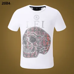 Camisetas para hombre -Camiseta de marca para hombre PP Skull Diamond Teddy Bear Rhinestones Algodón Casual Camisetas de manga corta Hip Hop Camisetas con cuello redondo Ropa WP999