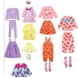 Abiti da ragazza Corea Marca 2023 Autunno Vestito per bambini per ragazze Cute Flower Print Manica lunga 230915