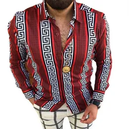 Plus rozmiary 3xl Casual Vintage koszule w stylu vintage Cardigan Drukowane długi rękaw Slim Summer Hawaiian Shirt Curny Fit Fift Wzór270i