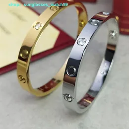 Love bangle gold diamond Au 750 18 K never fade 16-19 size With counter box certificate official replica top quality luxury brand 254H