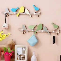 Hooks 1Pc Creative Wooden Cute Bird Shape Exquisite Hook Home Living Room Wall Ins Simple Decoration Bag Clothes Hat