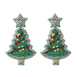 Висячие серьги Vedawas ручной работы из бисера, блестящая рождественская елка для женщин, веселые и яркие праздничные веселые ювелирные изделия, оптовая продажа
