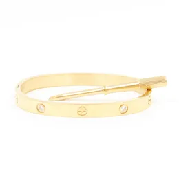 Mankiet Love Bangle 18K Gold Never Fade 15-22 Rozmiar z torbą na kurz z śrubokręgową najwyższą jakość luksusowego prezentu marki dla dziewczyny Para273i