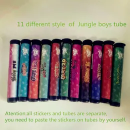 Wholesale empty Plastic Pre roll Jungle Boys runtz Dadheads Tubes Bottles preroll joints packaging black plastic Tube with stickers