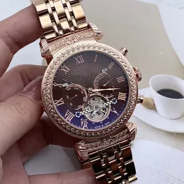 2023 Serie cinque punti tourbillon orologio meccanico automatico diametro 41 mm marchio europeo di alta qualità cinturino in acciaio moda intaglio copertura a conchiglia fiore