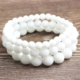 Mode natuurlijke sieraden witte stenen kralen armband geschikt voor mannen en vrouwen Accessoires en amuletten235e