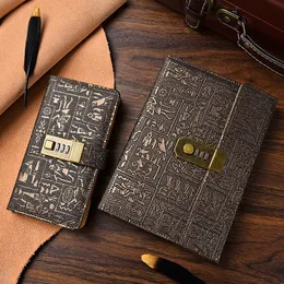 Notepads 200 Pages A5A6 Code with Lock Diary Book Notepad Agenda Planner European Style Retro Notebook Simple Hand Account Book Journal 230918