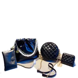 Fritid för premium läder lady armhålväska kedja väska liten handväska 2023 ny väska handväska axelväska en uppsättning med 4 väskor