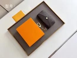 Luksusowy projektant skórzany portfel damski Nowy wysokiej jakości klasyczny litera wielofunkcyjna praktyczna karta klip zero zero portfel 69431
