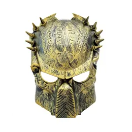 Party Masks Predator Mask Halloween Horror Mask Lone Wolf Mask Rivet Snap Iron Mask Cosplay Costume Supplies Masque Predator Masks 230918