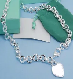 2019 neueste Ankunft Silber 925 Dicke Silberkette Herz Anhänger Halsketten günstige Charms Größe mit Box und Dastbag1878187