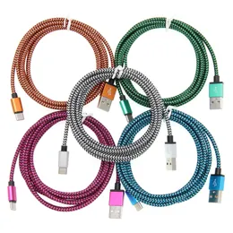 1m 2m 3m Micro Type C USB Charge Cable Fabric Braided Phone Charging Cable Cord For Samsung Xiaomi Mobile Phones