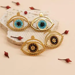 Висячие серьги YASTYT, модные серьги ручной работы «Глаз зла», плетеные из бисера Миюки для женщин, ювелирные аксессуары