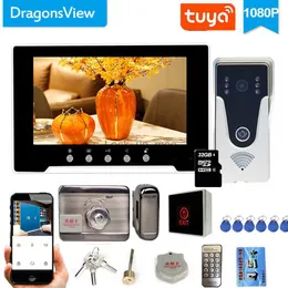 Doorbells Dragonsview 7 tum WiFi Video Intercom med Lock Wirelesss Video Door Phone Intercom System Unlock Doorbell With Camera Record HKD230918