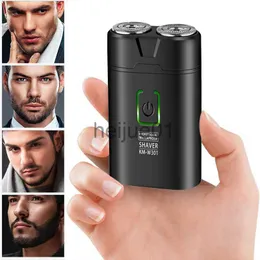 Electric Shavers KM-W301 Electric Waterproof Shaver For Men USB Rechargeable Portable Rotary Double-head Shaver Mini pocket shaver x0918
