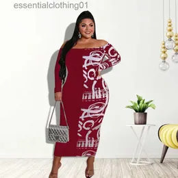 Grundlegende Freizeitkleider Plus Size Damenbekleidung 2022 Sommer Neue Mode Sexy Graffiti One Word Neck Damenkleid XL-5XL Übergroß L230918