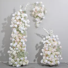 Dekorative Blumen Luxus 5D weiße Blumendekoration Hochzeit Hintergrund Requisiten Rack Rose Baby atmen Tisch Mittelstück Kugel