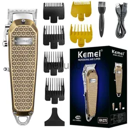 Barbeadores elétricos Kemei Full Metal Cord / Cordles Máquina de cortar cabelo elétrica profissional aparador de cabelo para homens máquina de corte de cabelo recarregável x0918