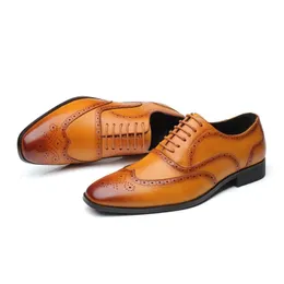 Heren Klassieke Retro Brogue Schoenen Heren Veterschoenen Leren Jurk Zakelijk Kantoor Flats Heren Bruiloft Oxfords Voor Jongens Feestjurk Schoenen