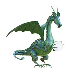 Garden Decorations Dragon Staty Harts Ornament Outdoor Decor Lawn Figurin Holding Ball With Solar Led Light Unique Gift for Kids