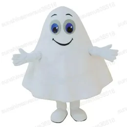 Halloween White Ghost Mascot Costume Top Quality Cartoon Theme Character Carnival Unisex vuxna storlek Jul födelsedagsfest fancy outfit