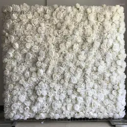 装飾的な花トングフェンホワイト8pcs/lot fleurs人工シルクローズペーニー3Dフラワーウォールパネルパーティーウェディングバックドロップデコレーション