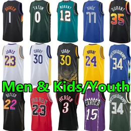 ''NBA''JerseysNBAs Men Youth Kids Basketball Jerseys Stephen Curry James Devin Booker Kevin Durant Jayson Tatum Ja Morant Giannis Antetokounmpo Bryant Luka