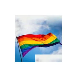 Bannerflaggor Stor regnbåge Flagg Gay Pride Randig Pennant Event Sign 4x6 Foot Polyester Party Decorations 90x150 cm Drop Delivery Home Dhakf