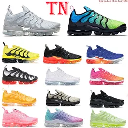 2023 TN Plus buty do biegania potrójnie biały czarny refleksyjny przełącznik Użyteczny Jedność Jade Ice Mixes of Blues Sky Niebieskie czarne różowe gradienty mężczyźni kobiety TNS Sports Sneakers