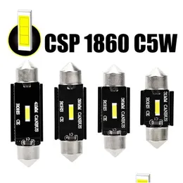 장식 조명 CSP 1860 C5W LED 자동차 31mm 36mm 39mm 41mm Festoon 독서 가벼운 인테리어 돔 차량 트렁크 도어 램프 BB 6000K DC12V DHW4S