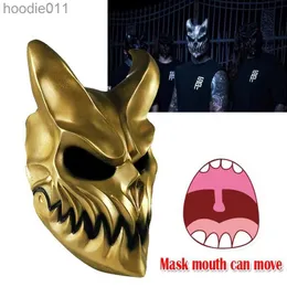 Akcesoria kostiumowe Usuwa się, aby zwyciężyć Alexa straszne maski propon Maska Halloweenowa impreza Deathcore Darkness Mask 200929 L230918