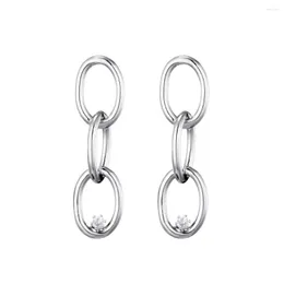 Kolczyki Dangle Grube łańcuch dla kobiet Trend Jewelry 2023 Trzy pierścień Sier Platinum Pleated Coldings Designerskie kolczyki dla kobiety