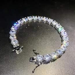 Bracelets de Tennis en diamant glacé pour hommes, bijoux Hip Hop en or et argent, haute qualité, en Zircon de 8mm, 215f