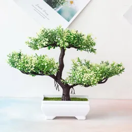 Fleurs décoratives plantes artificielles bonsaï petit Pot d'arbre simulé fausse plante en Pot ornements de Table El jardin décor à la maison Arrangement