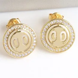 Guld dingle charm örhängen för kvinna retro modestil 925silver nål örhänge mässingsmodes smycken leverans2457