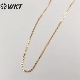 Kette WT-BFN058 Einzigartige handgefertigte Messingkette aus Korea mit 18 Karat echt vergoldeten, anlaufgeschützten Perlen, Metallkette, Halskette, Schmuckkette 230918