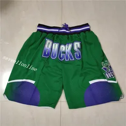 Equipe masculina de basquete curto apenas don bmilwaukee fã esporte costurado shorts hip pop calças cintura elástica com bolso zipp263t