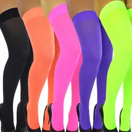 Women Socks Stockings Candy Colors High Stocking Over The Knee Long Ladies Girls Elastic Tight Lingerie Cosplay Party Thigh Sock