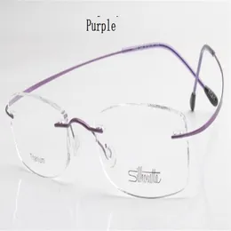 Gafas ópticas sin montura de titanio con silueta de marca de lujo, montura sin tornillo, gafas graduadas con Bax 265e