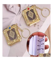 Kluczowe pierścienie muzułmańskie mini ark Koran Książka Kreki Arabski Opp wisiewszy Akcesoria rzemieślnicze Keyrings Biżuteria M177FA Drop dostawa DHMDN6586105