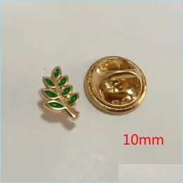 Pins broszki 100pcs zielone szpilki szkliwa odznaka i broszki Acacia Sprig Masonic Regalia Mason Lapel Pin Akasha Prezent dla innych meta309n