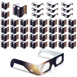 Бумажные очки для солнечного затмения, изготовленные признанной фабрикой AAS, сертифицированные CE и ISO солнцезащитные очки для наблюдения за прямыми солнечными лучами (500 шт. в упаковке)