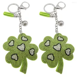 Keychains Fashion Creative Clover With Full Crystal Rhinestone Keyrings Key Chains Rings Holder Purse Bag For Car Lovely